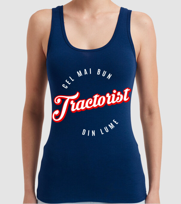 Cel mai bun TRACTORIST din lume model albastru închis pe tricou