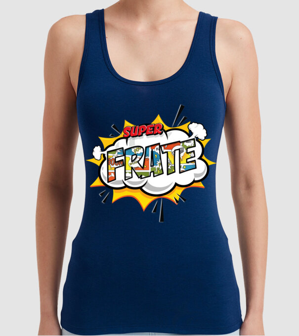 Super Frate model albastru închis pe tricou