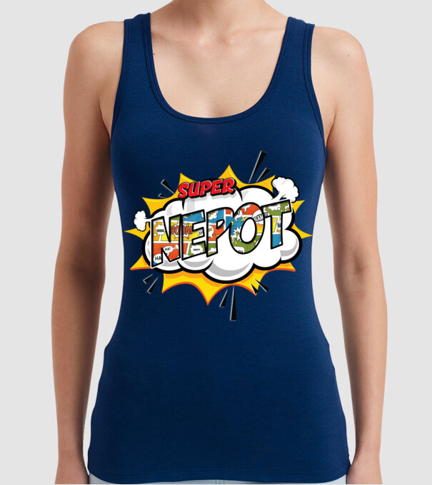 Super Nepot model albastru închis pe tricou