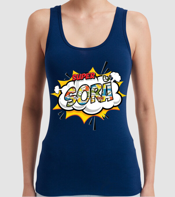 Super Soră model albastru închis pe tricou