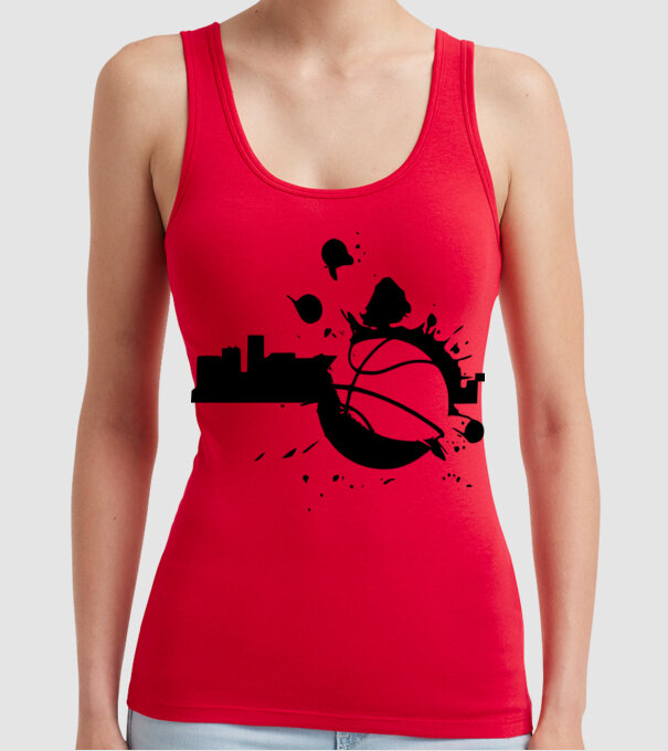 basket-1sz model roșu pe tricou