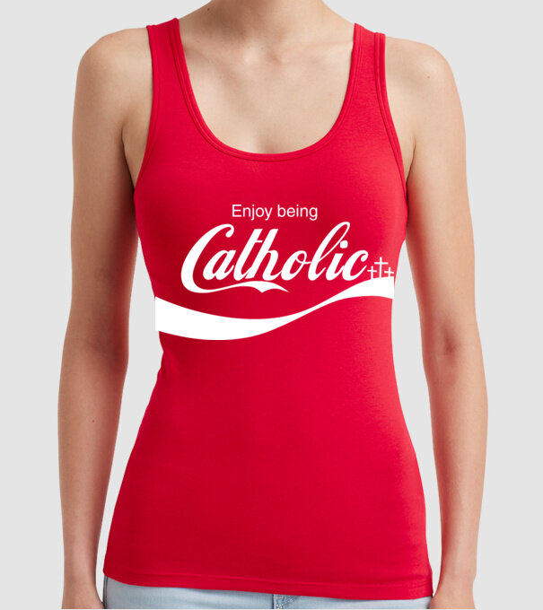 ChatoliCoke model roșu pe tricou