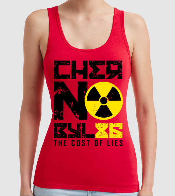 'Chernobyl ''86' model roșu pe tricou