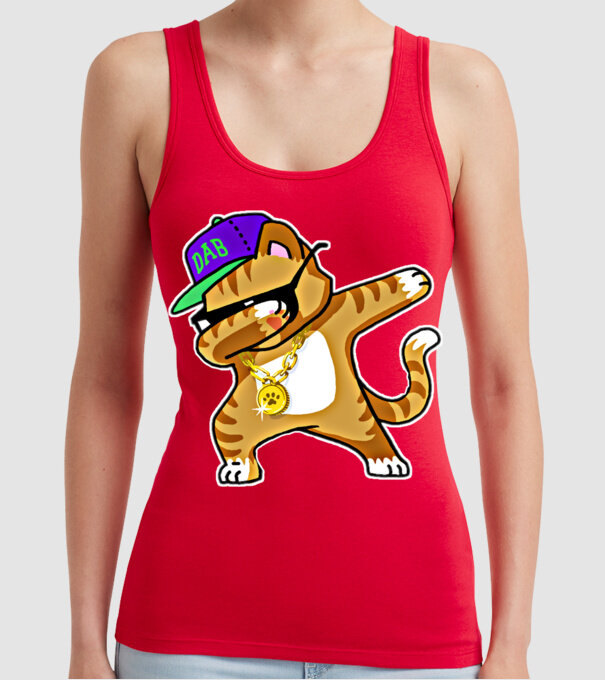 Cool Cat DAB model roșu pe tricou