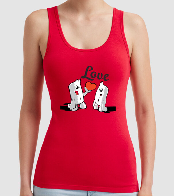 dragoste interesantă model roșu pe tricou