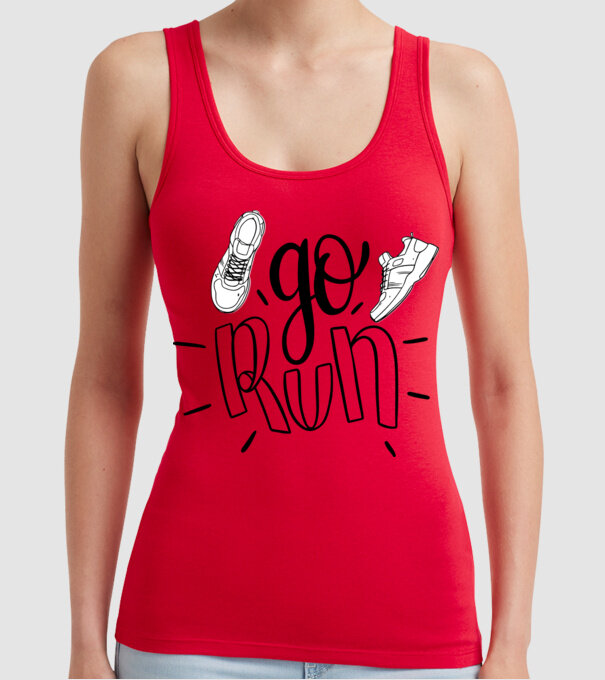 Go run 2c model roșu pe tricou