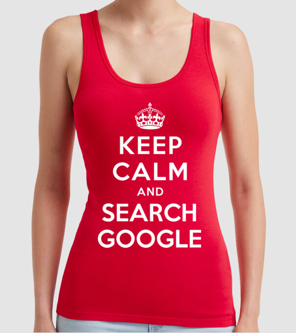 keep calm and google model roșu pe tricou