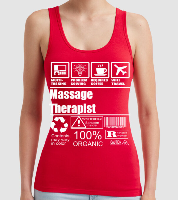 Massage teraphist model roșu pe tricou