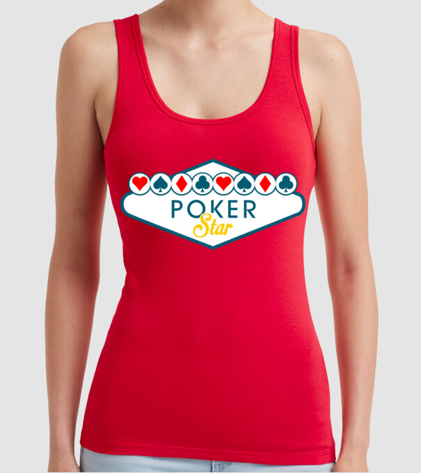 Star Poker model roșu pe tricou