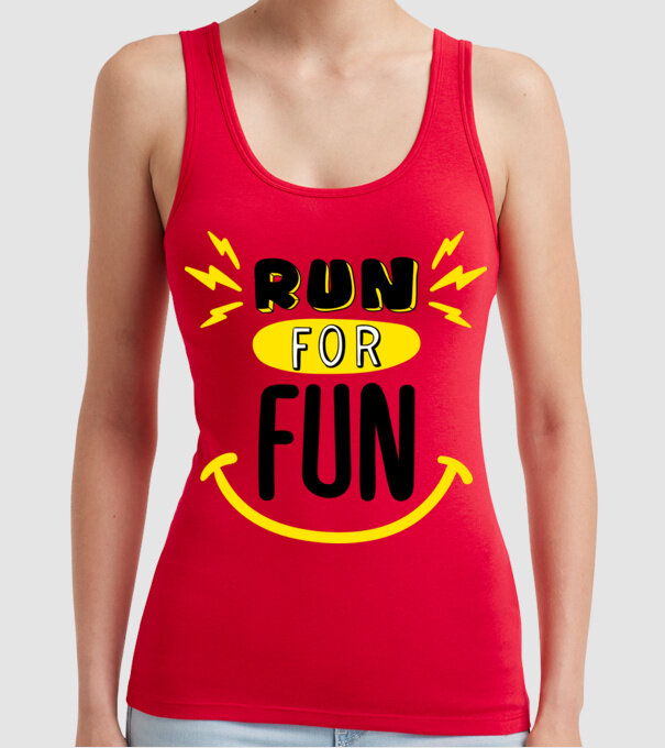 Run for fun model roșu pe tricou