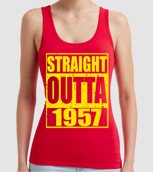 Straight Outta - 1957 model roșu pe tricou