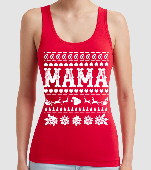 Mama Crăciun model roșu pe tricou