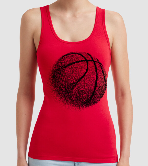 Basketball model roșu pe tricou