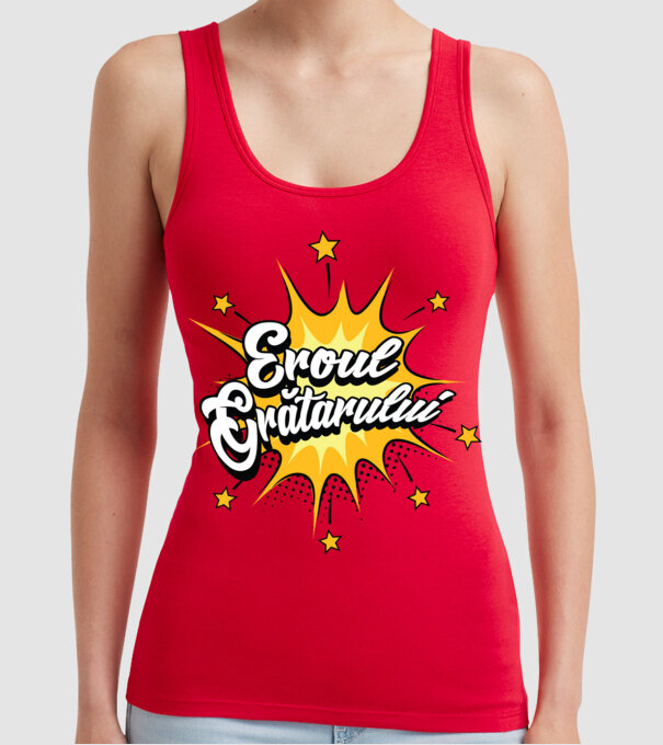 Eroul Grătarului model roșu pe tricou