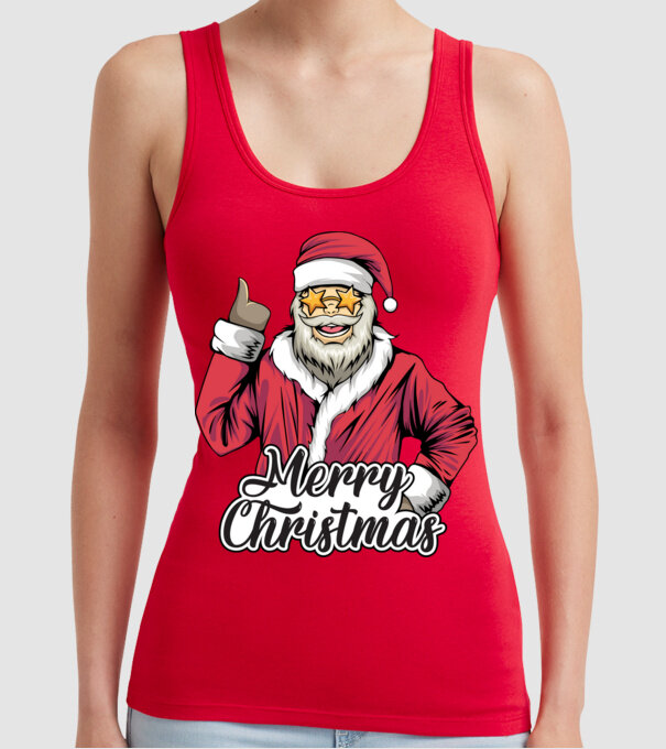 Merry christmas Santa model roșu pe tricou