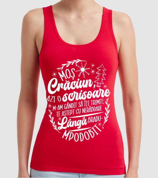 Moş Crăciun model roșu pe tricou