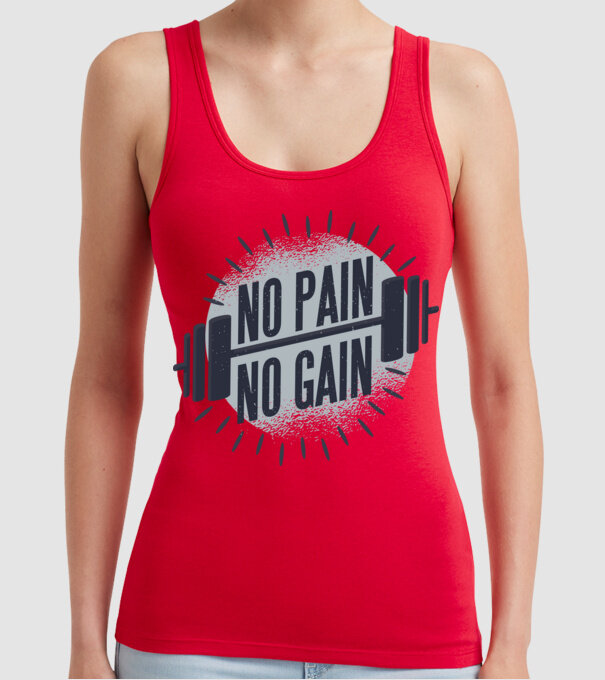 No pain no gain round model roșu pe tricou