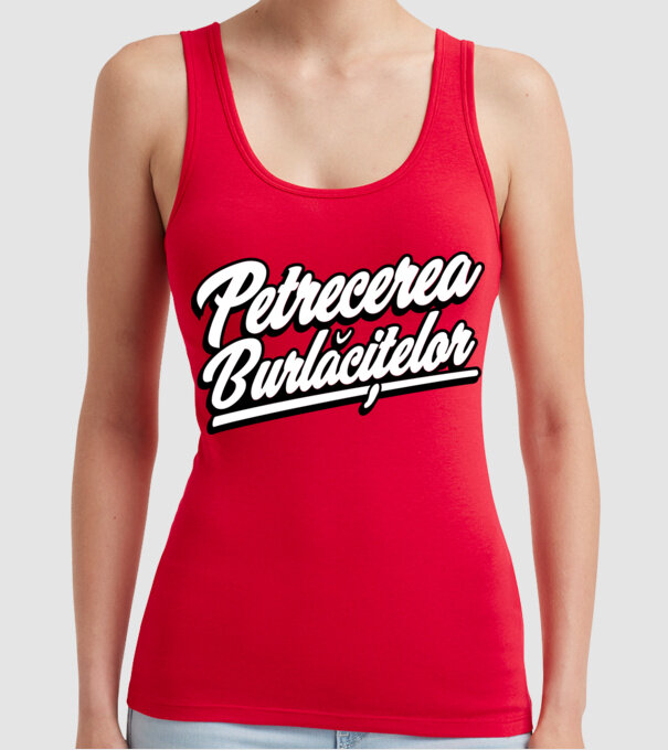 petrecerea burlăcițelor model roșu pe tricou