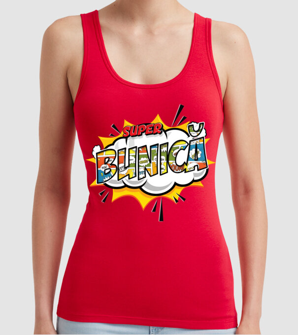 Super Bunică model roșu pe tricou
