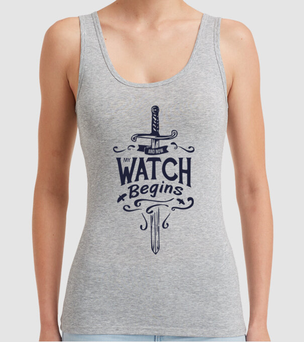 And now my watch begins model gri pe tricou