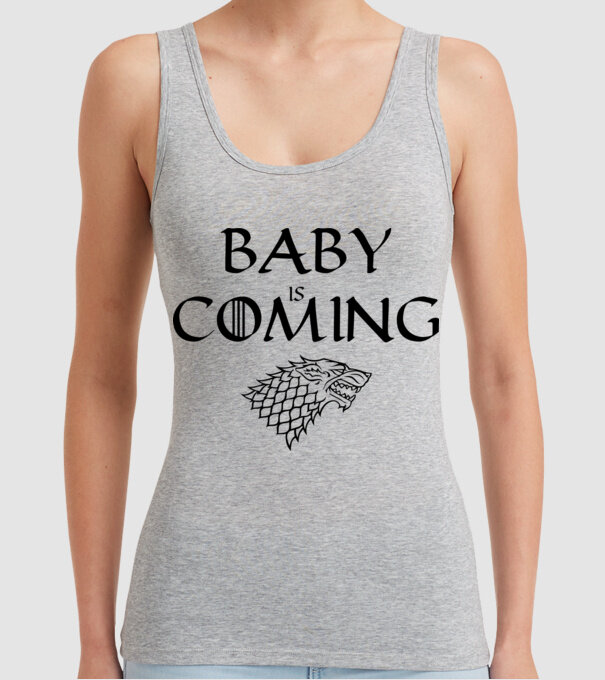 Baby is coming model gri pe tricou