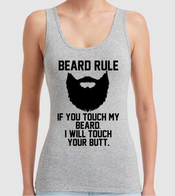 Beard Rules model gri pe tricou