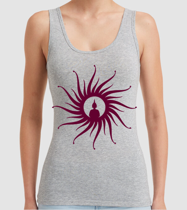 buddha circle model gri pe tricou