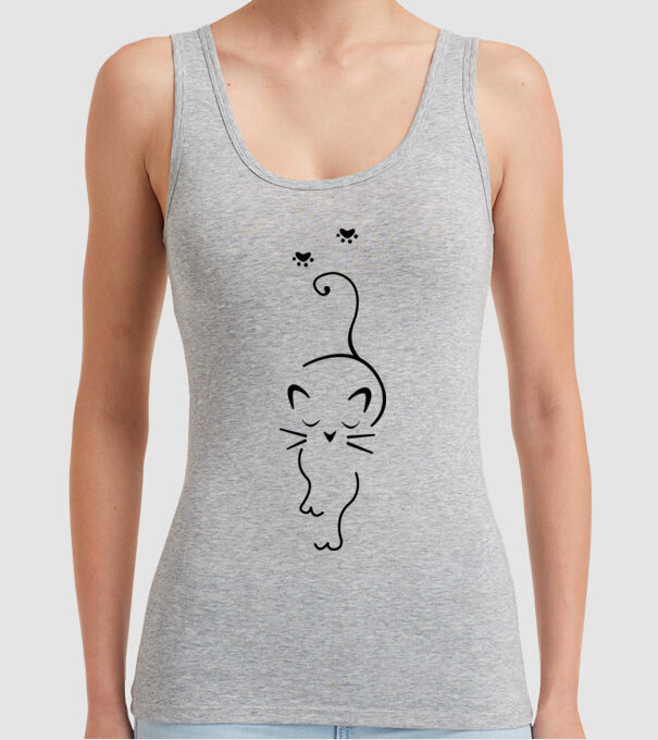 Cat walk model gri pe tricou