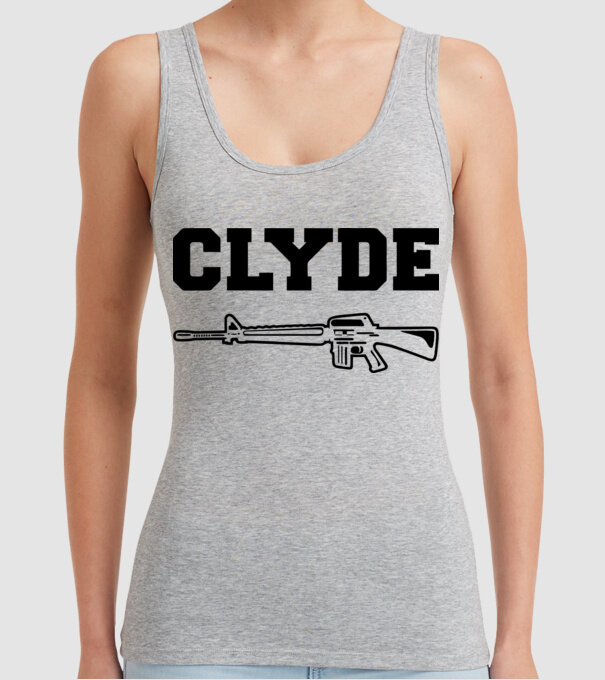 Clyde model gri pe tricou