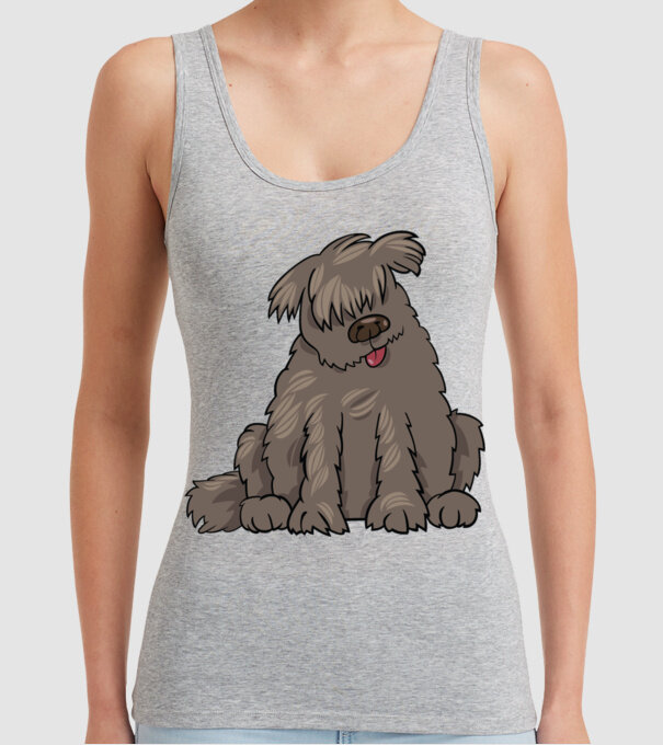 Dog silhouette model gri pe tricou