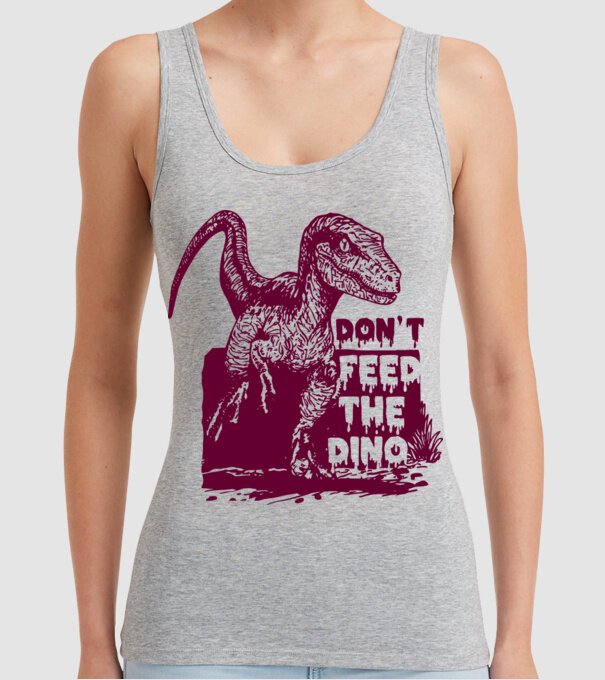 Dont feed the dino model gri pe tricou
