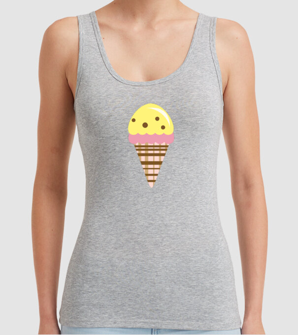 înghețată model gri pe tricou