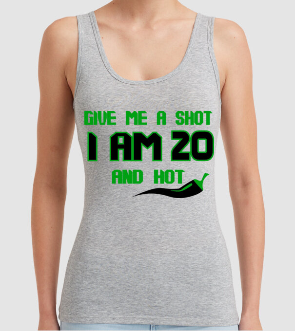 Give me a shot - 20 model gri pe tricou