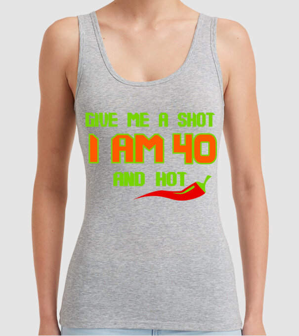 Give me a shot - 40 model gri pe tricou