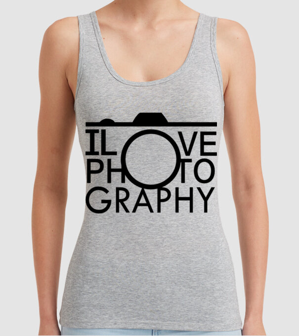 I love photography model gri pe tricou