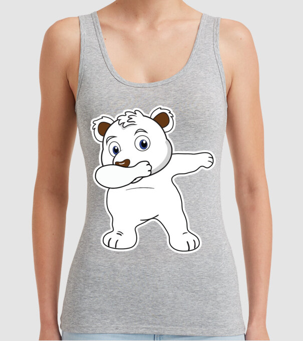 Urs polar DAB model gri pe tricou