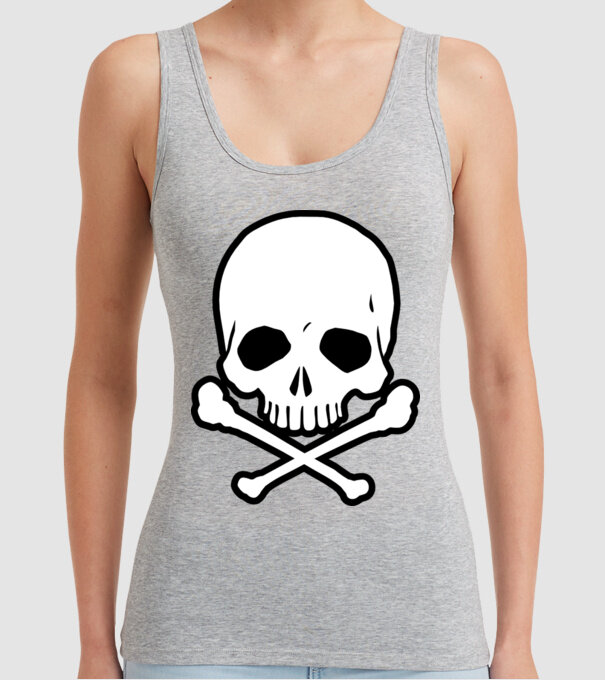 Craniu model gri pe tricou