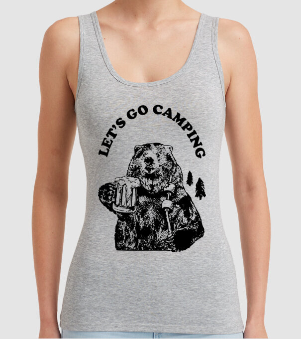 Lets go camping model gri pe tricou