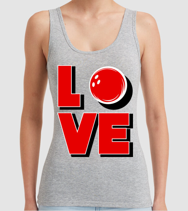 Love bowling model gri pe tricou