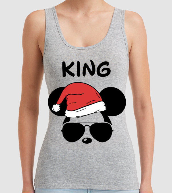mickey santa king model gri pe tricou