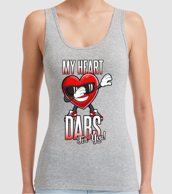 My Heart Dabs For You model gri pe tricou