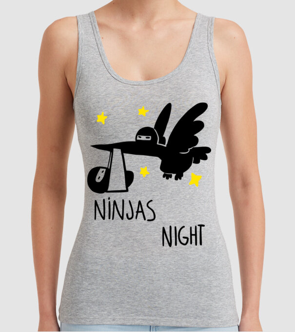 Ninja model gri pe tricou