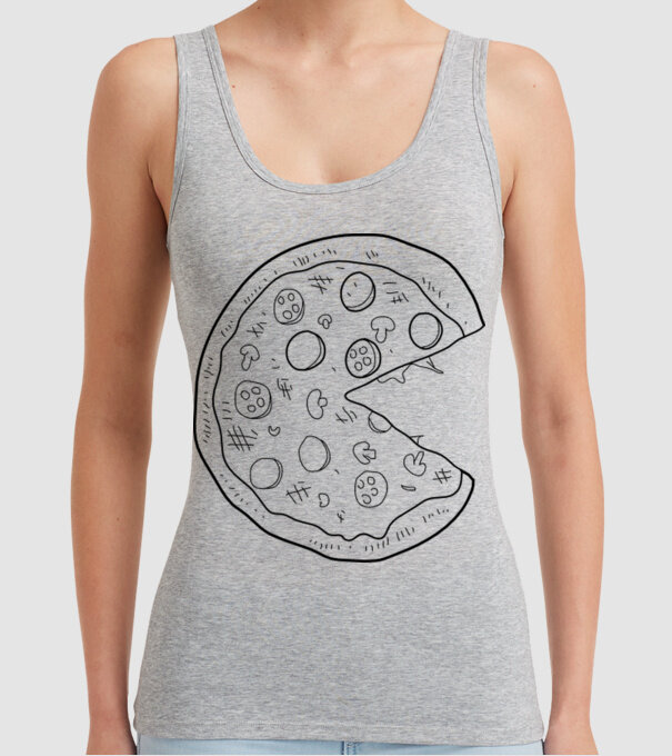 Pizza cuplu model gri pe tricou