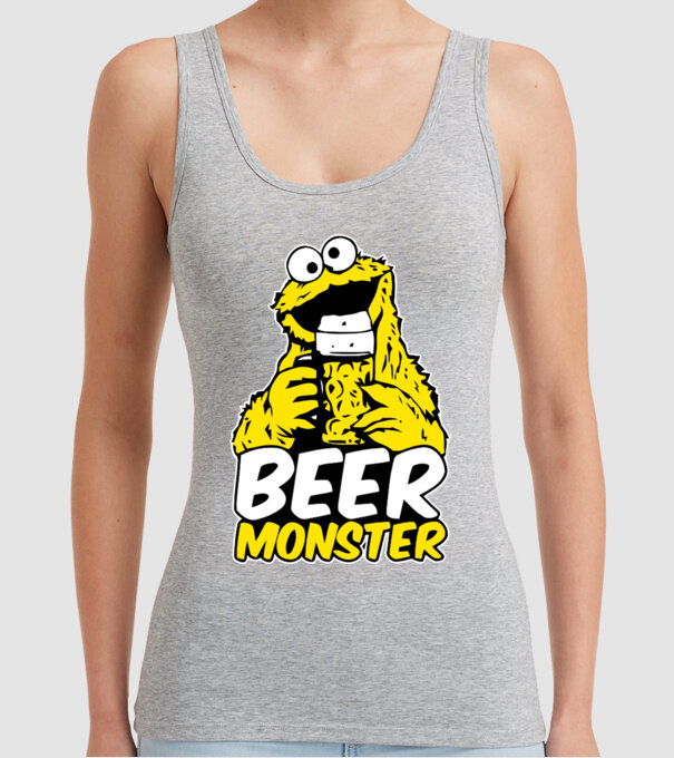 Monstru bere model gri pe tricou