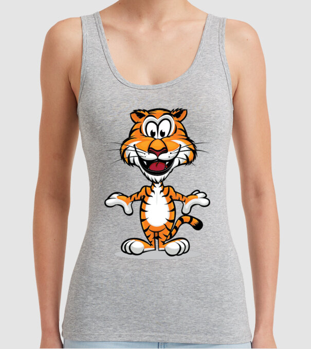 tigru model gri pe tricou