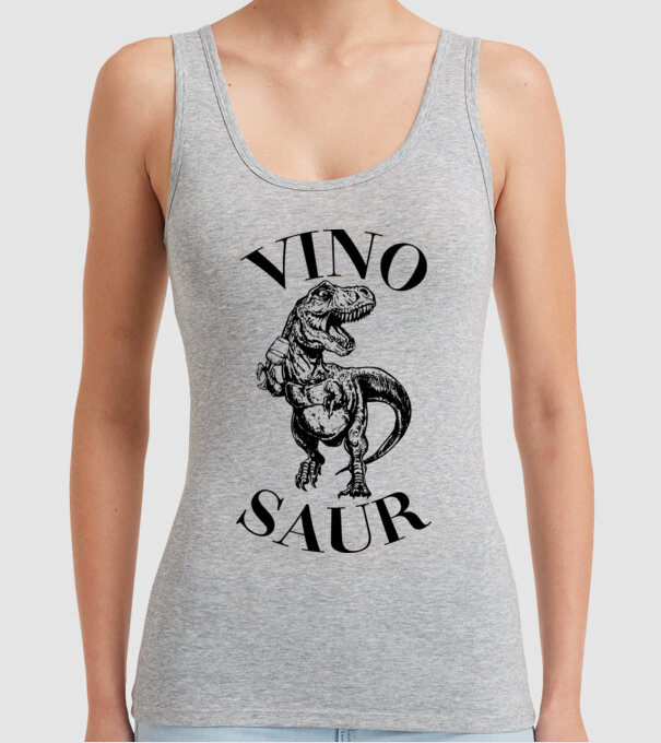 Vinosaur model gri pe tricou