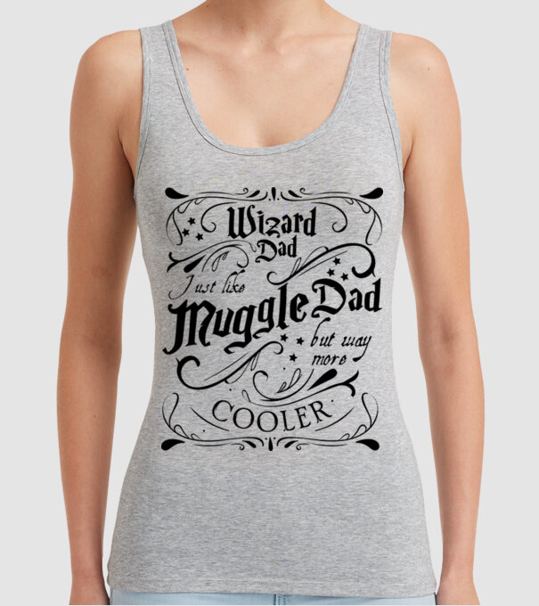 Wizard dad model gri pe tricou