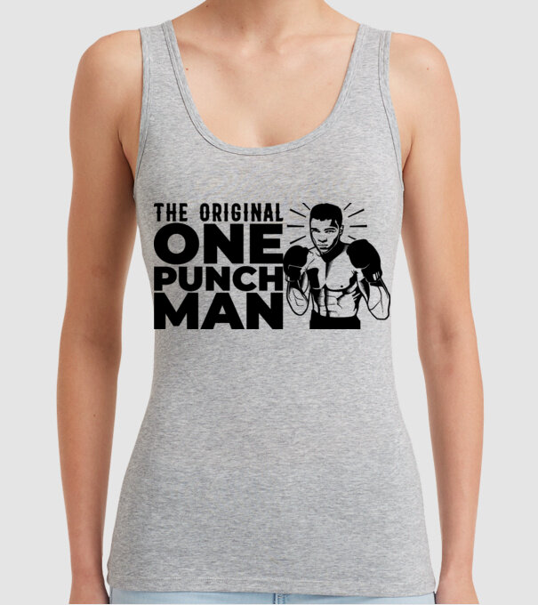 Ali the original one punch man model gri pe tricou