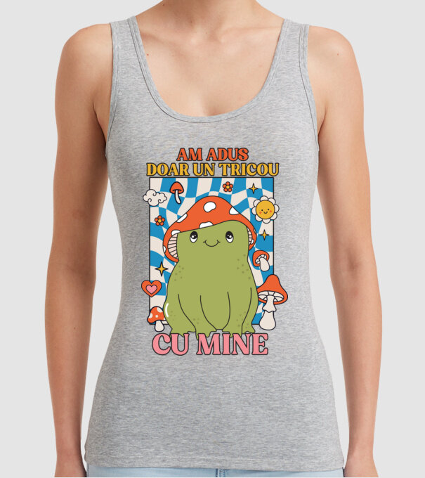 am adus doar un tricou cu mine! model gri pe tricou