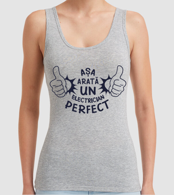 Așa arată un ELECTRICIAN perfect model gri pe tricou